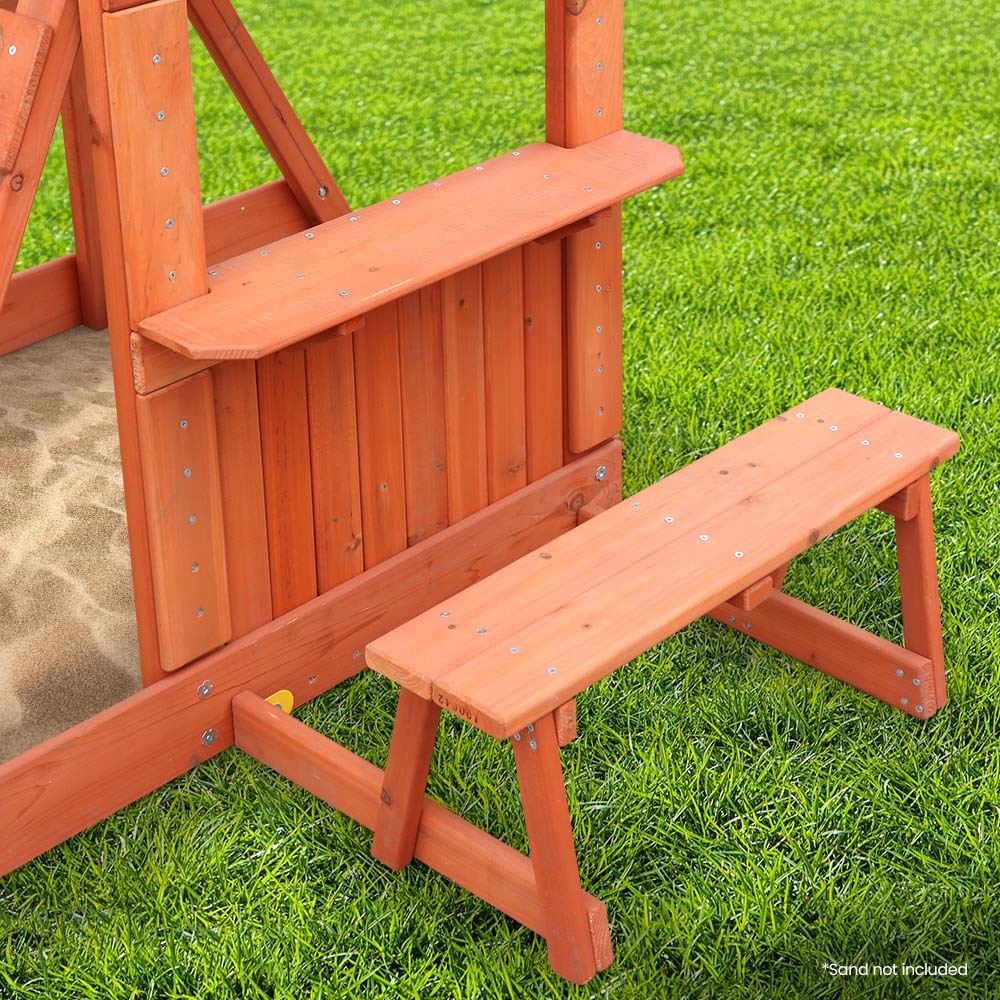 Rovo Outdoor Slide and Swing Set with Climbing Wall