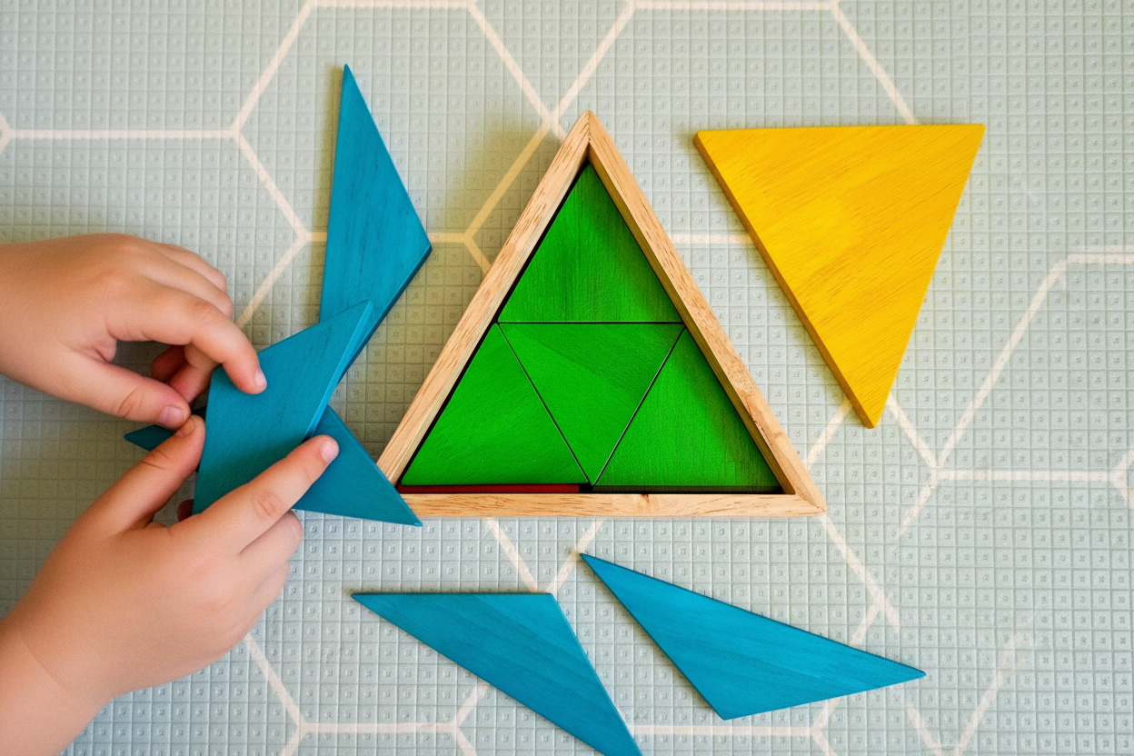 Montessori Geometric Triangle Set — Shape & Colour