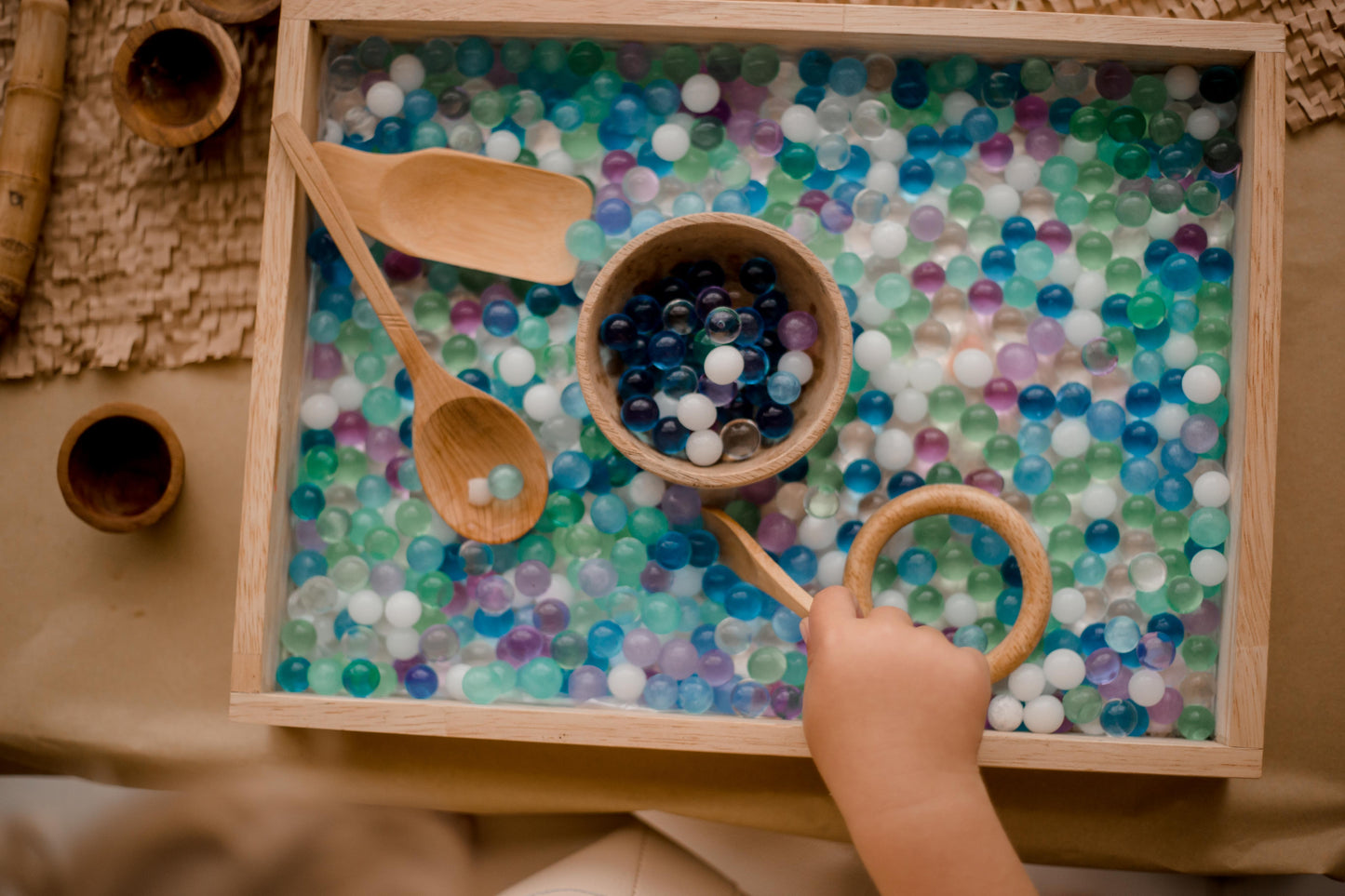 Montessori Writing Sand Tray — First Letters & Marks