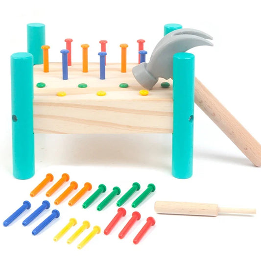 Montessori Wooden Baby Hammer Toy - Early Learning Tool