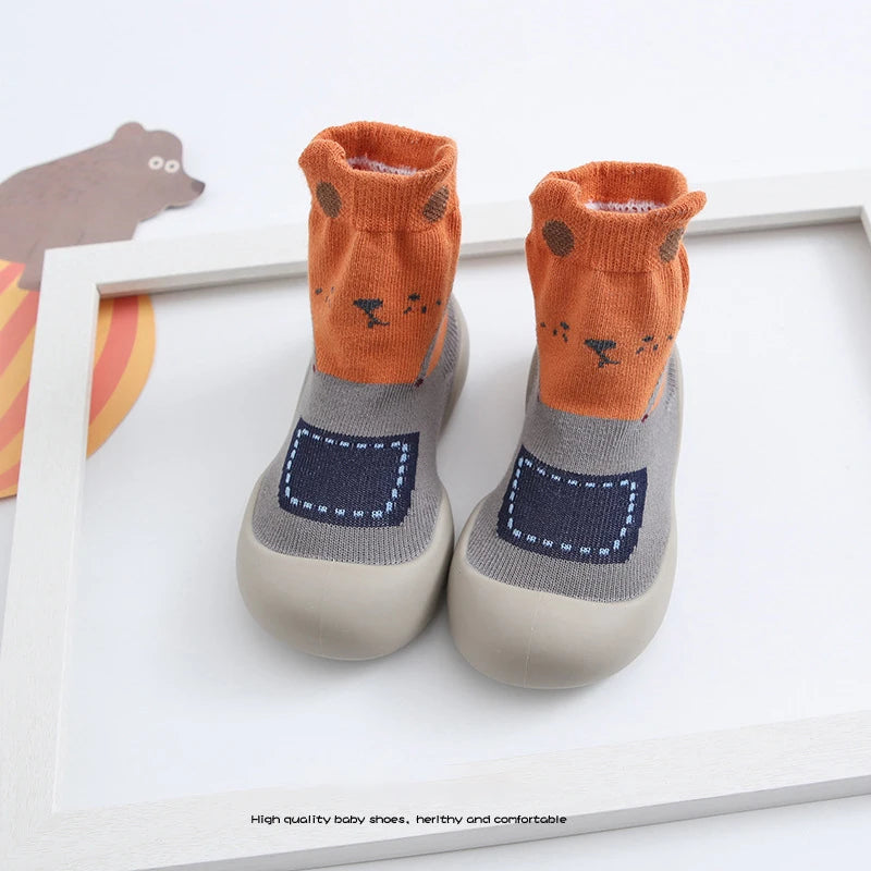 Baby Anti-Skid Leopard Print Sock Shoes with Rubber Soles