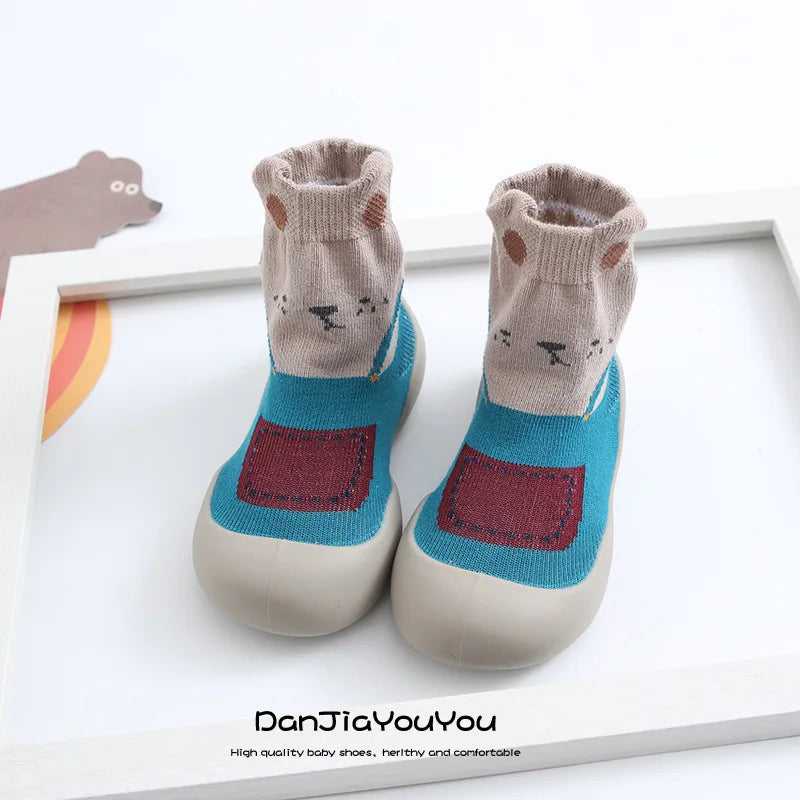 Baby Anti-Skid Leopard Print Sock Shoes with Rubber Soles