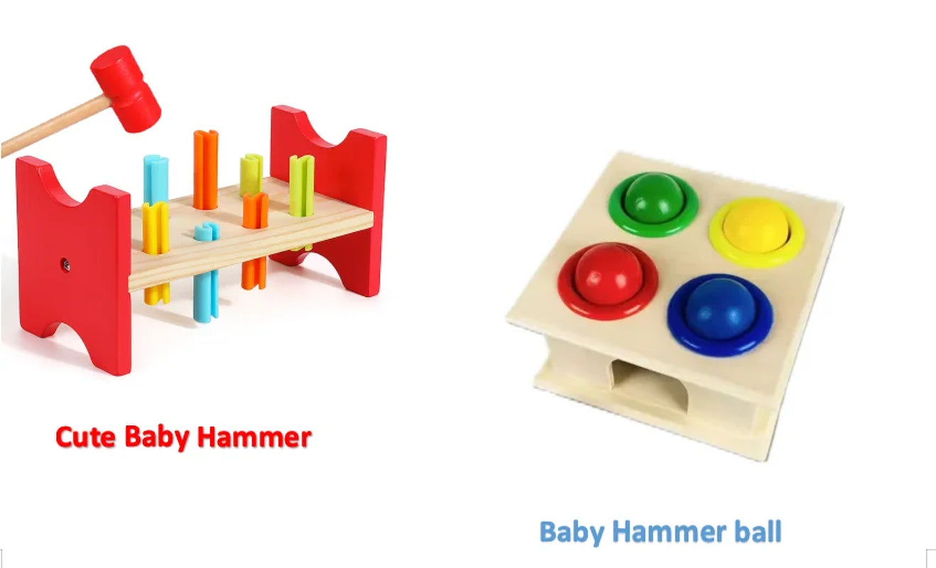 Montessori Wooden Baby Hammer Toy - Early Learning Tool