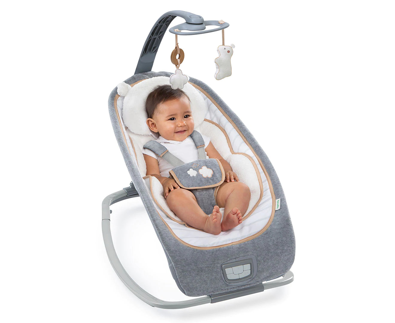 Boutique Rocking Seat/Chair Bouncer for Baby/Newborn Bella Teddy Grey