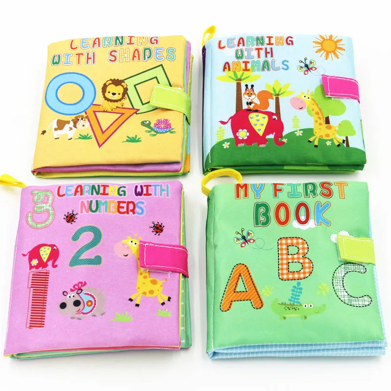 New 4 Style 0-36 Months Baby Toys Soft Cloth Books Rustle Sound Infant Educational Stroller Rattle Toy Newborn Crib Bed Baby