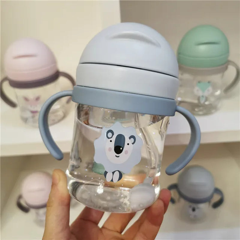 Silicone Sippy Cup with Straw Handle for Babies and Kids