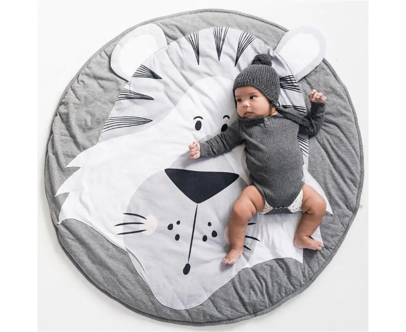 Safety Crawling Mat round Play Soft Playmat Carpet Pad Large Rug Elk