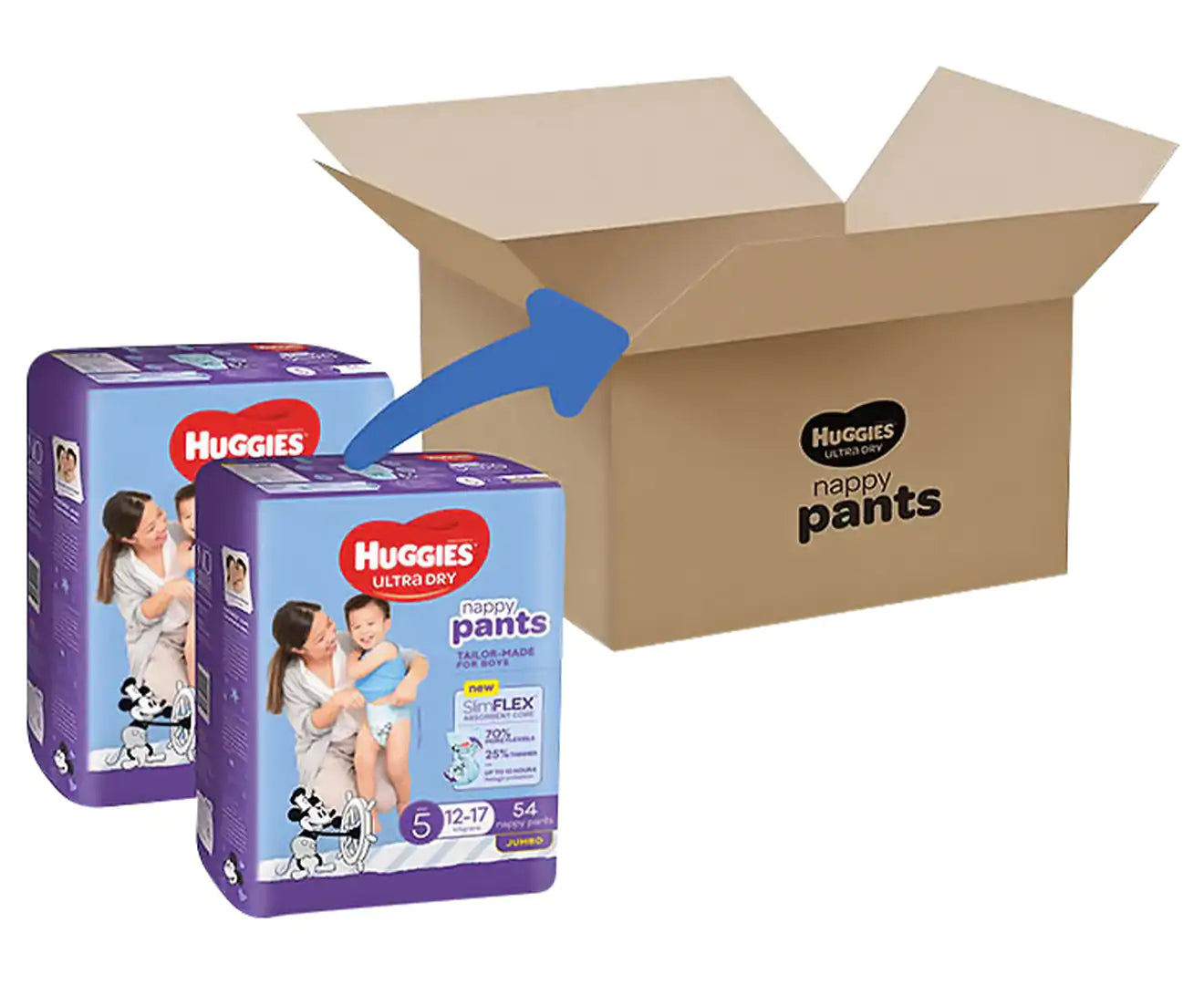 Boys' Size 5 12-17Kg Ultra Dry Nappy Pants 108Pk