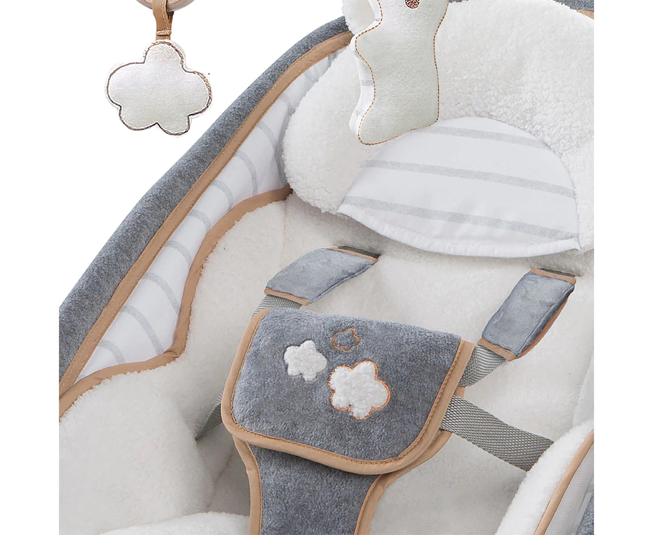 Boutique Rocking Seat/Chair Bouncer for Baby/Newborn Bella Teddy Grey