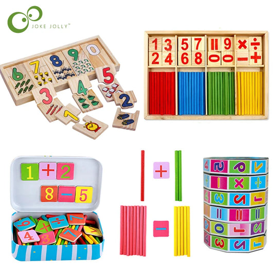 Montessori Wooden Digital Clock & Math Counting Toy for Kids