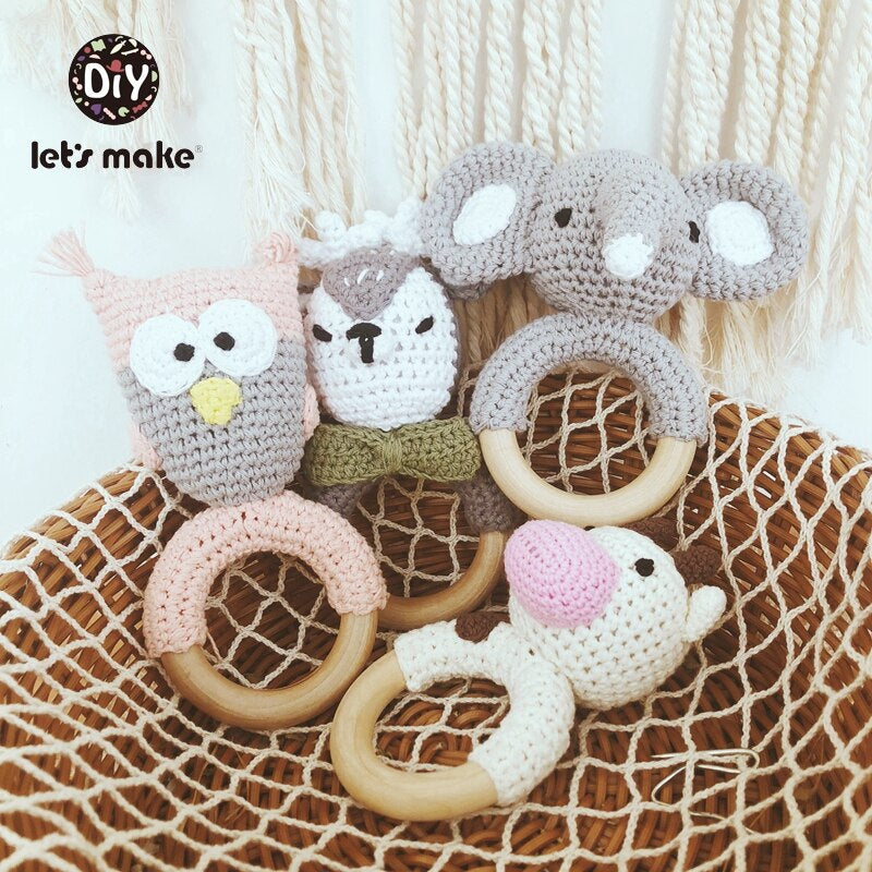 Handmade Amigurumi Baby Rattle Crochet Unicorn Bell - Montessori Educational Toy