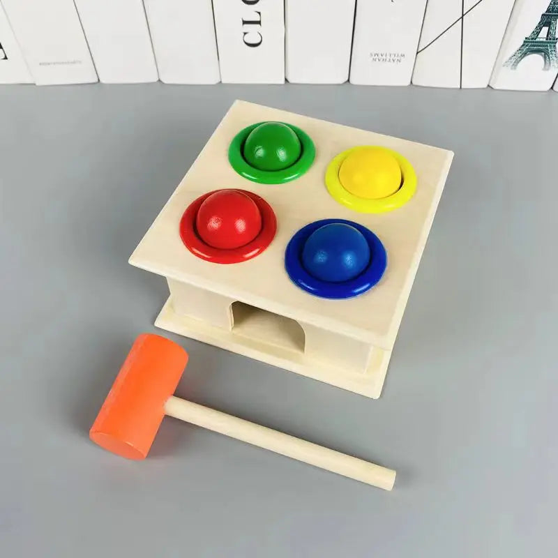 Montessori Wooden Baby Hammer Toy - Early Learning Tool