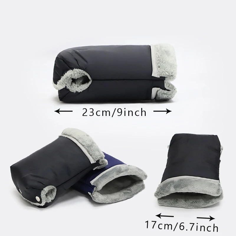 2Pcs Winter Warm Stroller Gloves Waterproof Gloves Pram Accessory Stroller Mitten Winter Warm Gloves Pram Hand Muff Mitten Baby