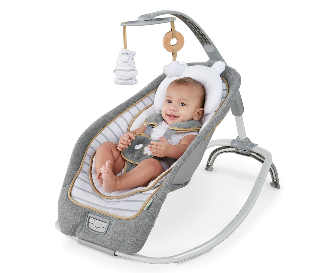 Boutique Rocking Seat/Chair Bouncer for Baby/Newborn Bella Teddy Grey