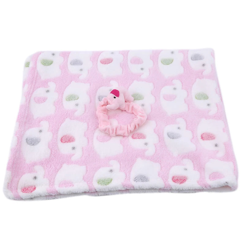 Cartoon Baby Blanket Cute Elephant Baby Products Newborn Elephant Air Conditioning Quilt Coral Velvet Pillow Quilt Dual-Use