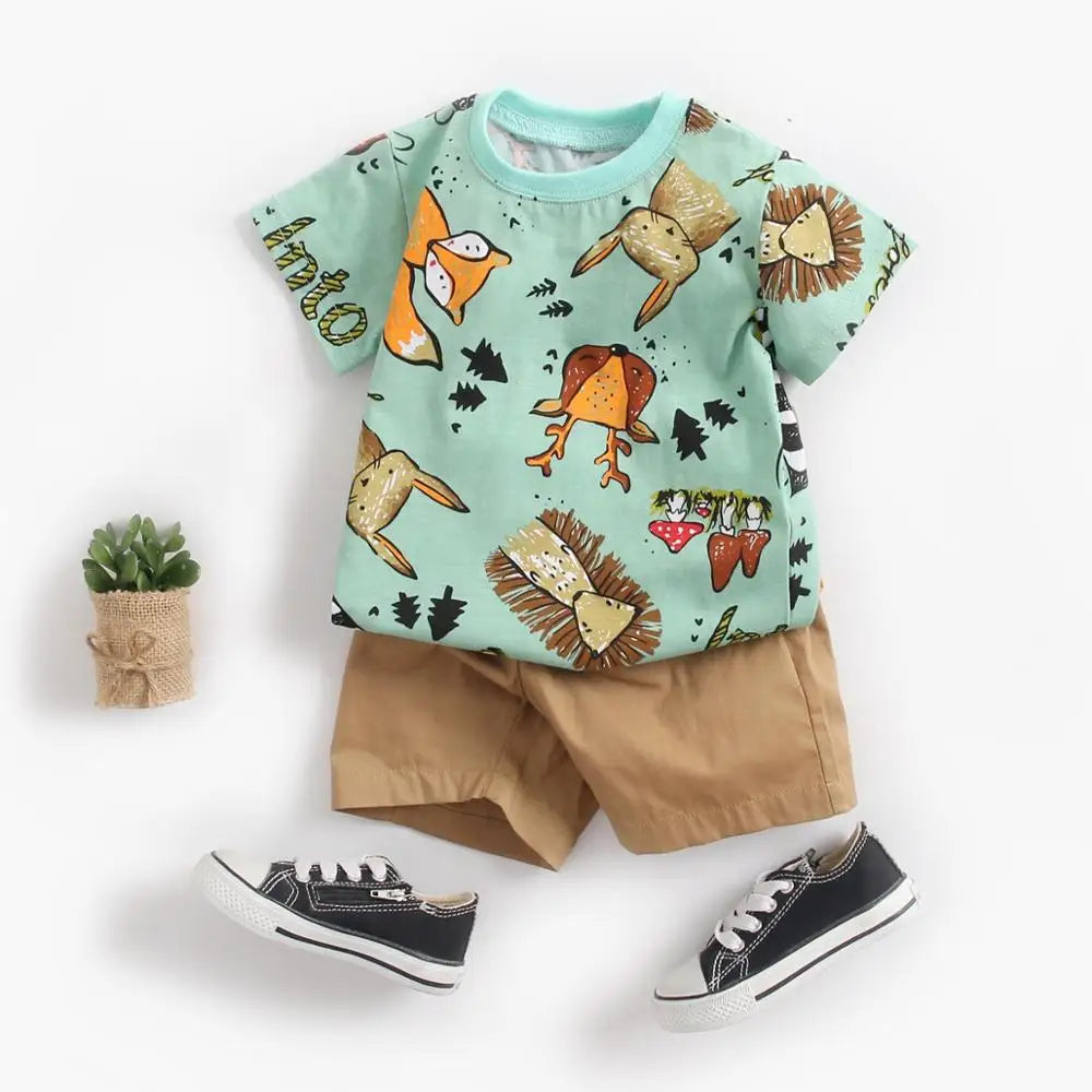 2 Piece Cartoon Boys Clothing Set