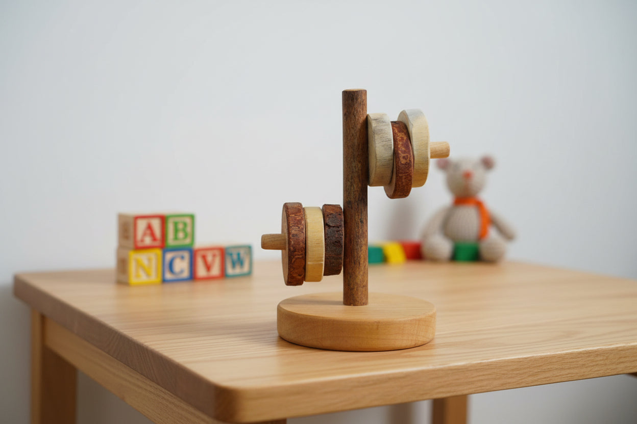 Montessori Wooden Stacker — Classic Vertical