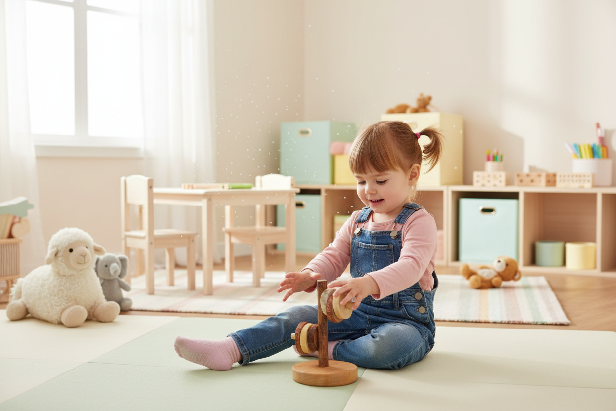 Montessori Wooden Stacker — Classic Vertical