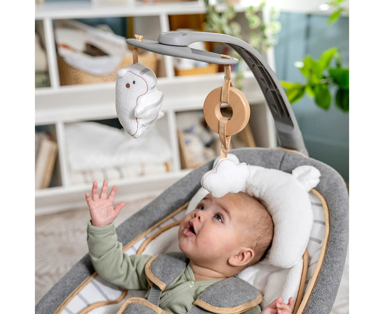 Boutique Rocking Seat/Chair Bouncer for Baby/Newborn Bella Teddy Grey