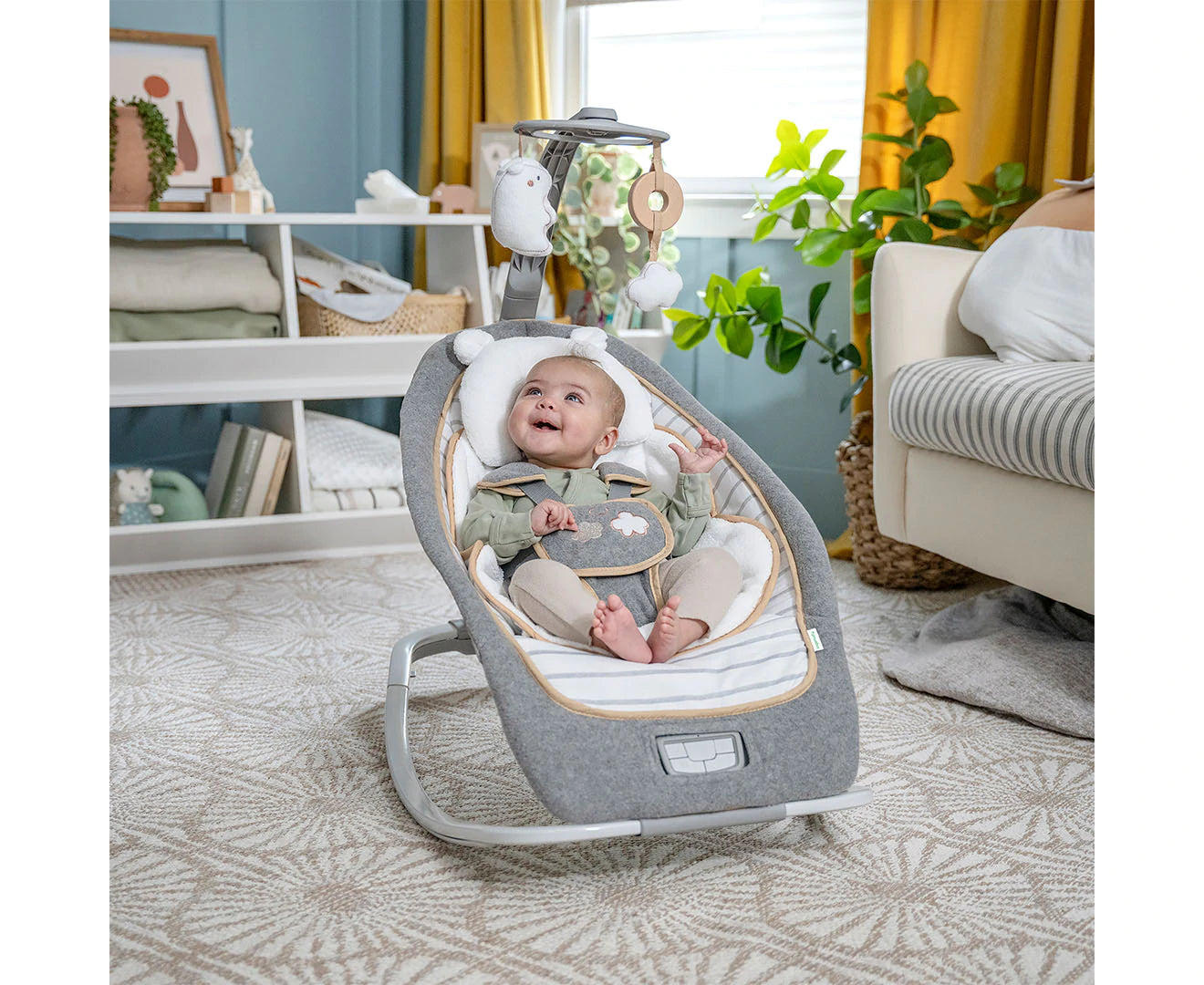 Boutique Rocking Seat/Chair Bouncer for Baby/Newborn Bella Teddy Grey