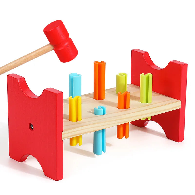 Montessori Wooden Baby Hammer Toy - Early Learning Tool