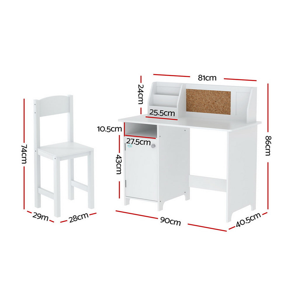 Kids Table and Chair Set with Study Storage