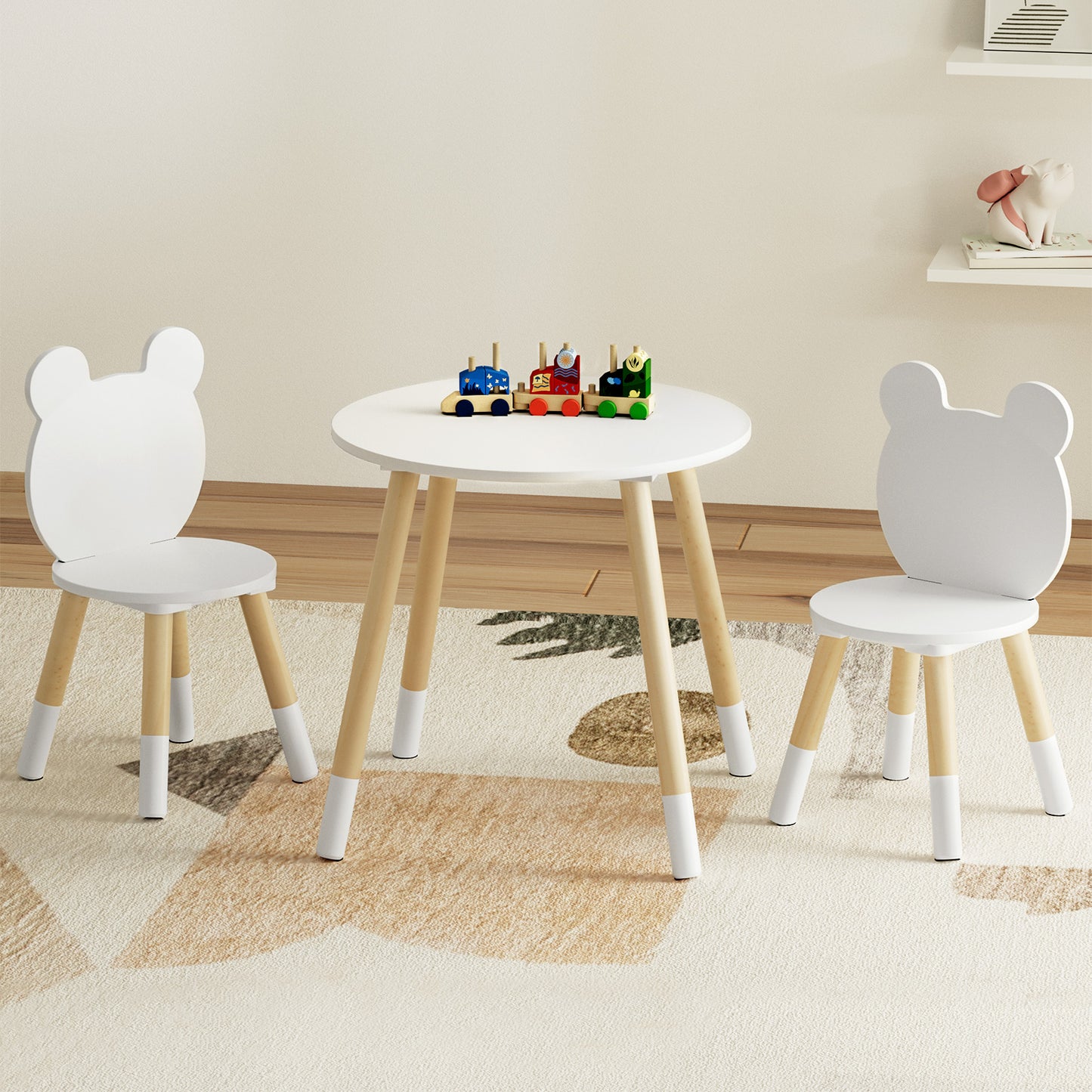3 Piece Kids Table and Chairs Set