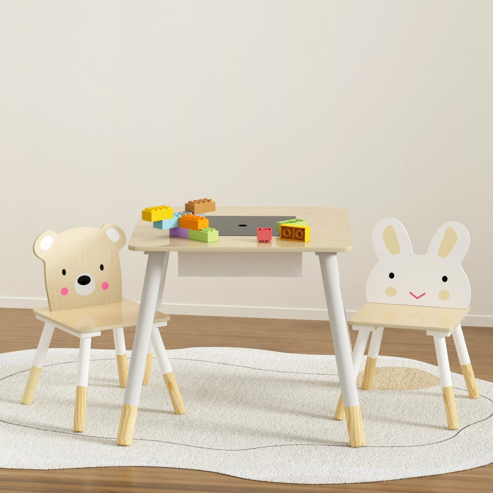 3 Piece Kids Table and Chairs Activity Set