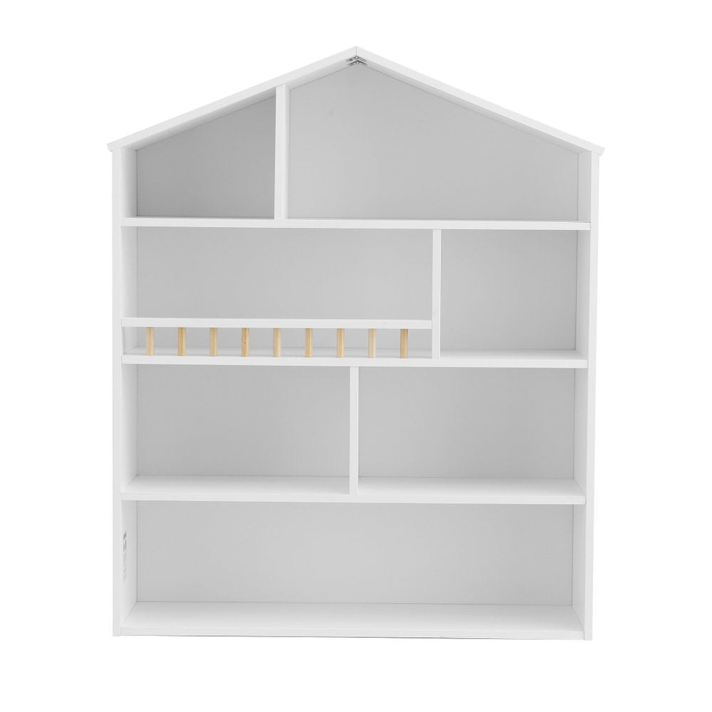4 Tiers Kids Bookshelf with Organiser Cabinet - White
