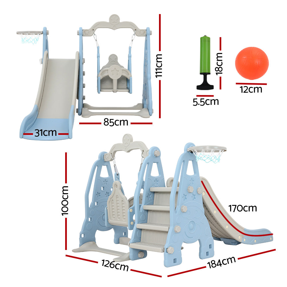 Keezi Kids Slide Swing Set - 170cm Blue