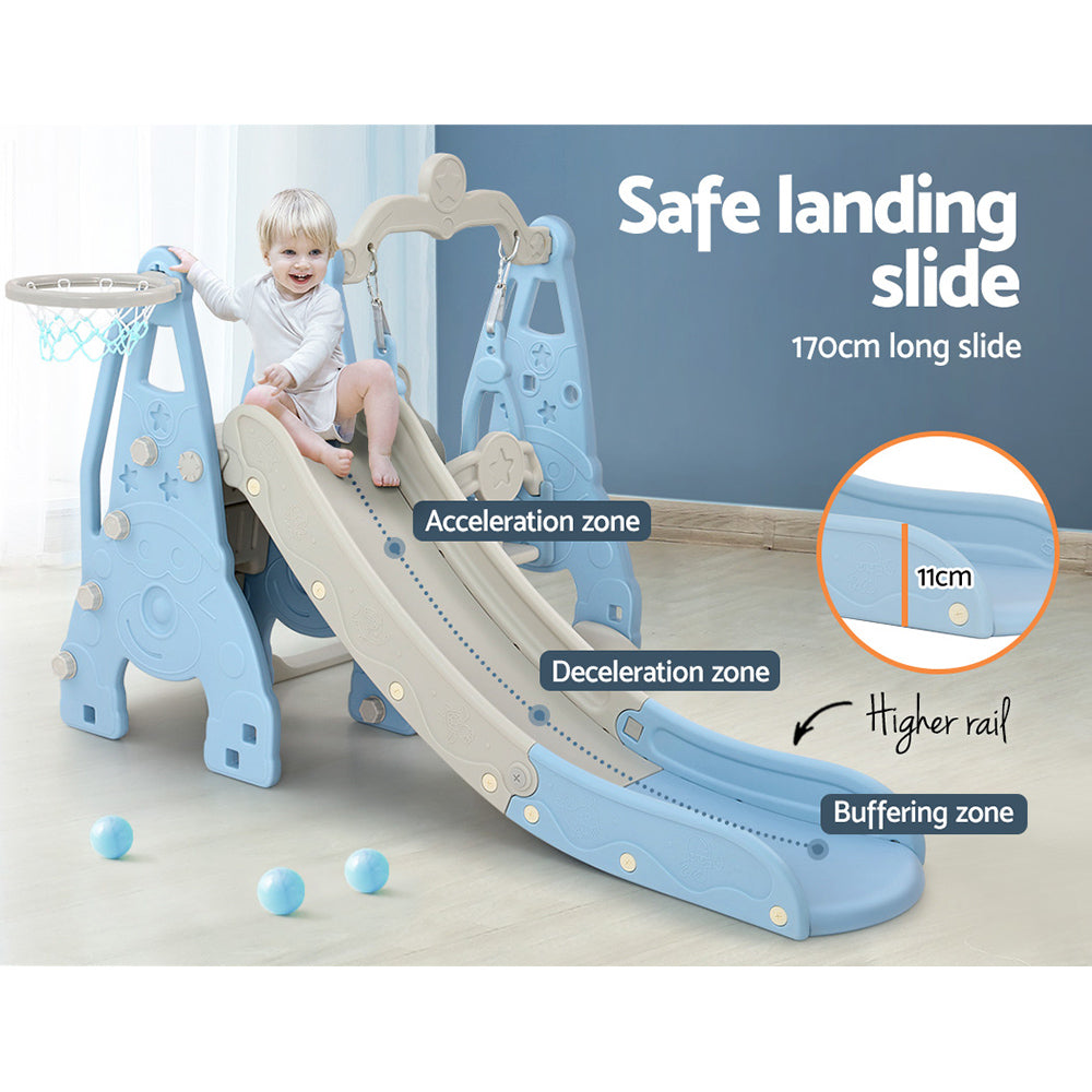 Keezi Kids Slide Swing Set - 170cm Blue