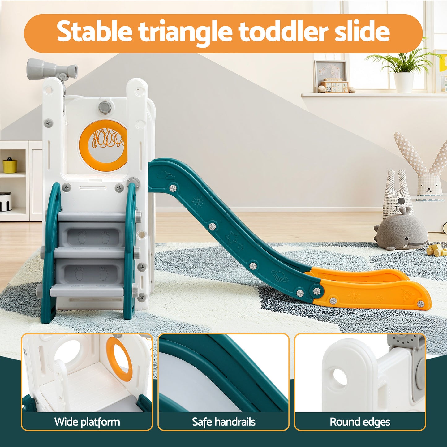 Keezi Kids Slide Set with Basketball Hoop