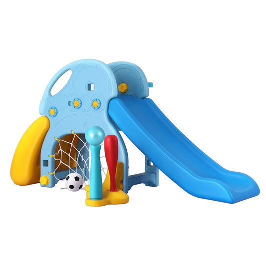 Keezi Kids Slide Set with Baseball Bat - 120cm Blue