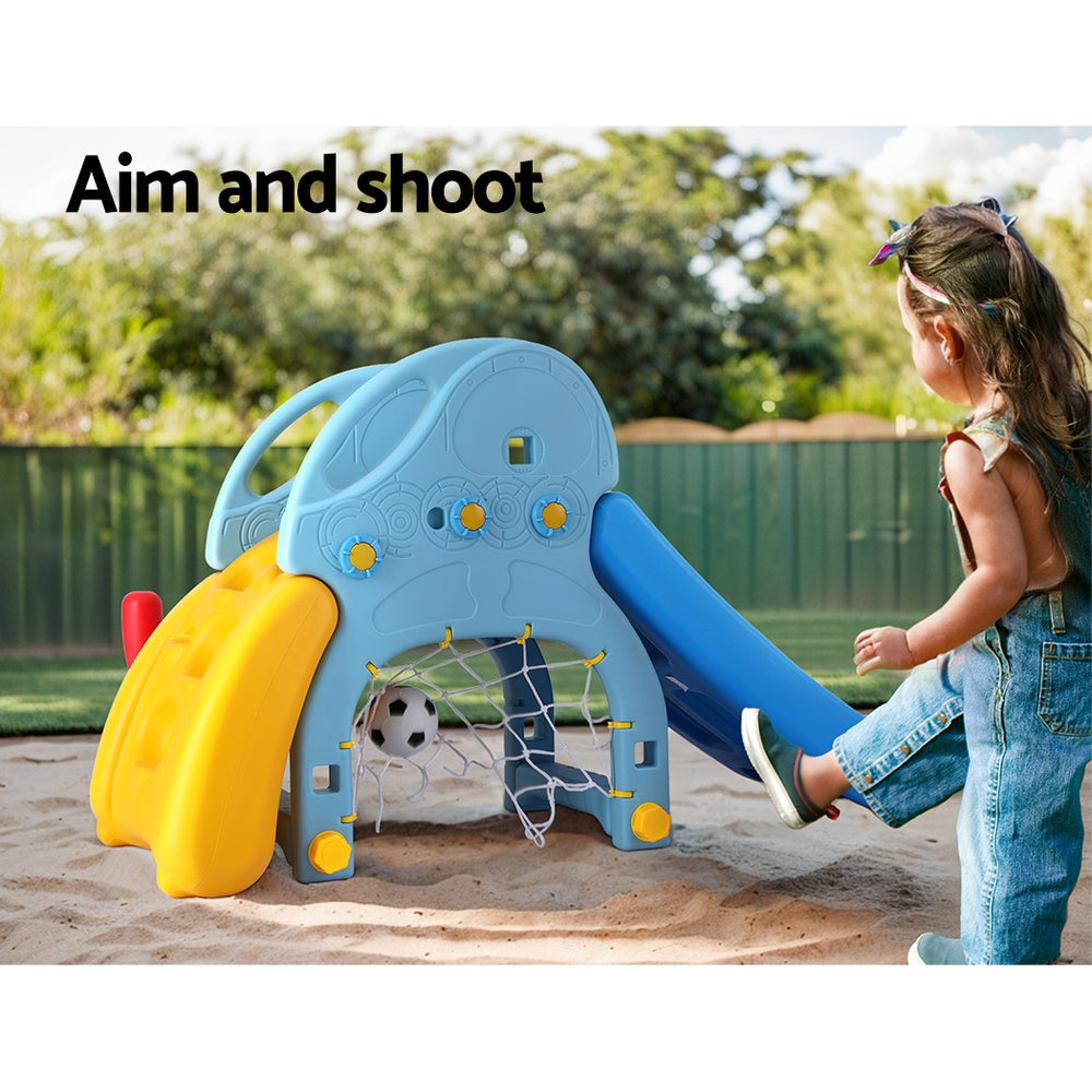 Keezi Kids Slide Set with Baseball Bat - 120cm Blue