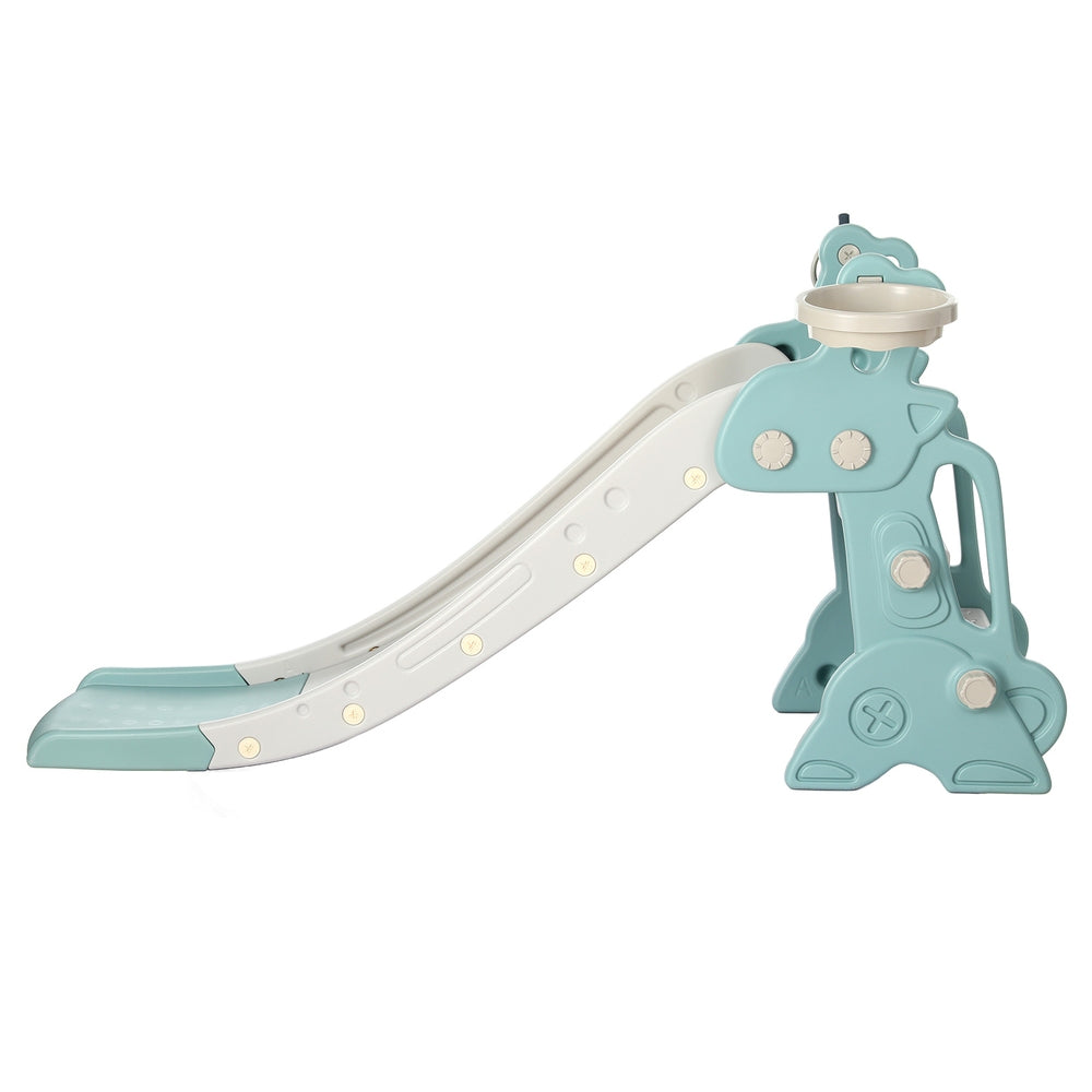 Kids Slide Set with Basketball Hoop 140cm - Blue