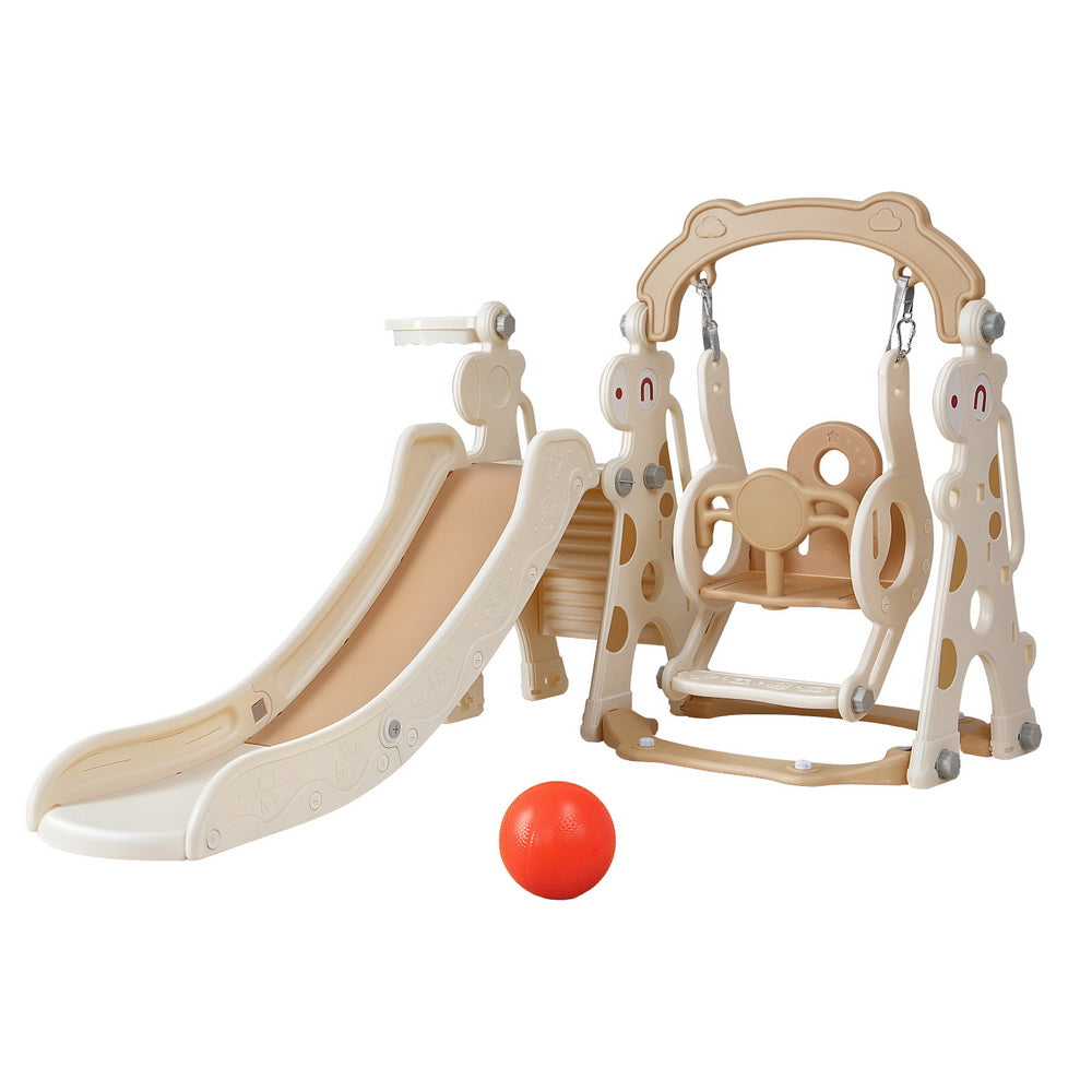 Kids Slide and Swing Set - 160cm Beige