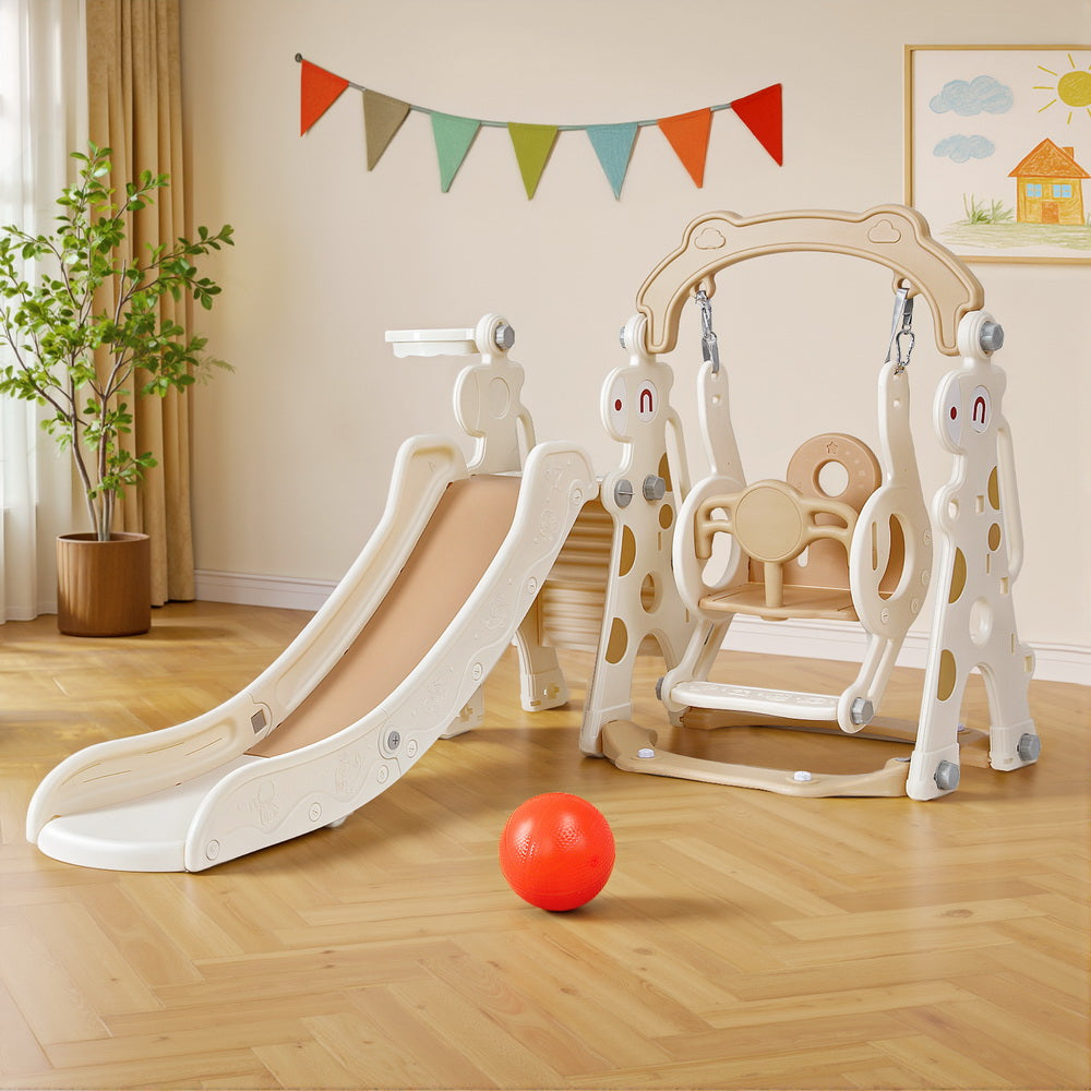 Kids Slide and Swing Set - 160cm Beige