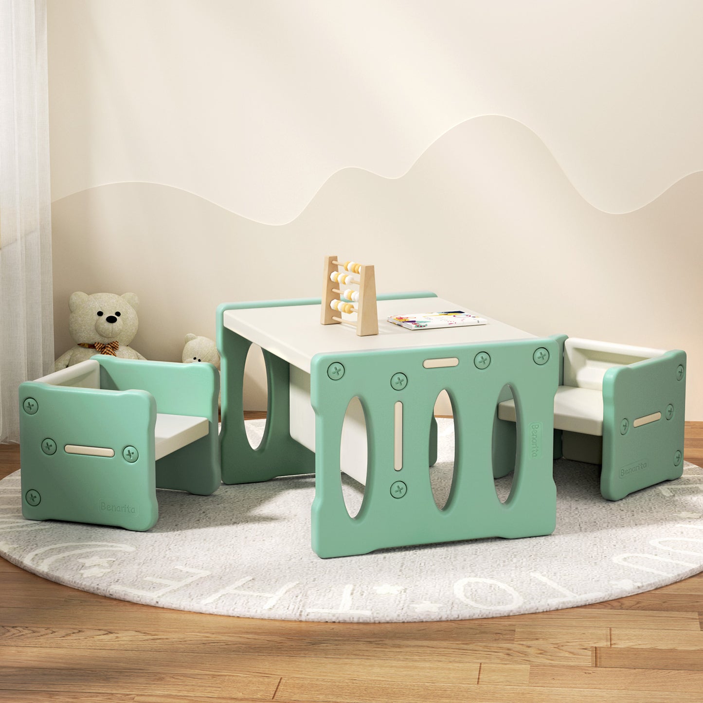 Keezi 3 Piece Kids Table and Chairs Set