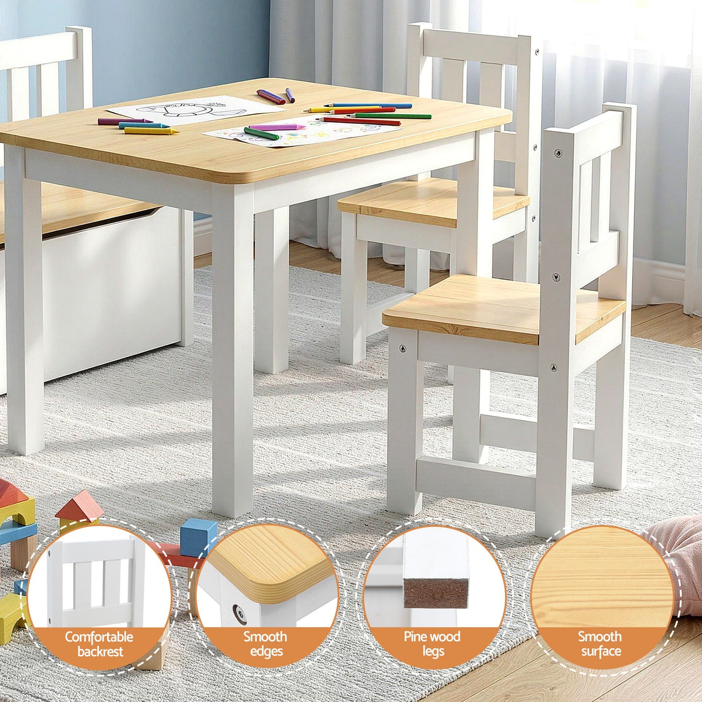 2 in 1 Kids Table and Chair Set with Activity Table