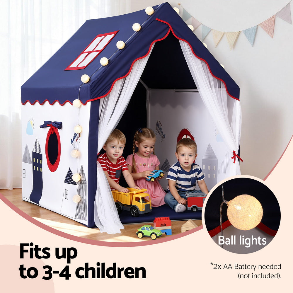 Kids Tent Playhouse Castle with Floor Mat