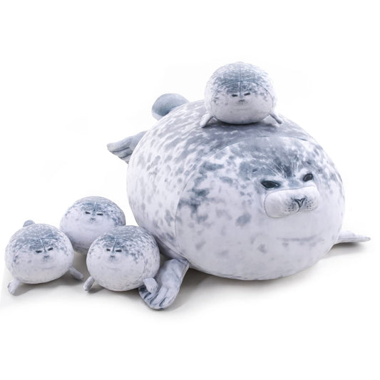 Gray Chubby Seal Plush Pillow