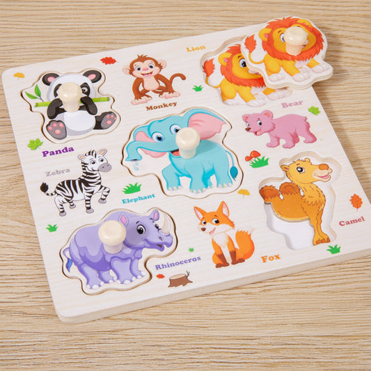 Montessori Peg Puzzle — Safari Animals