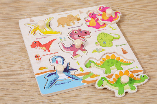 Montessori Peg Puzzle — Dino Discovery (Ages 1–3)