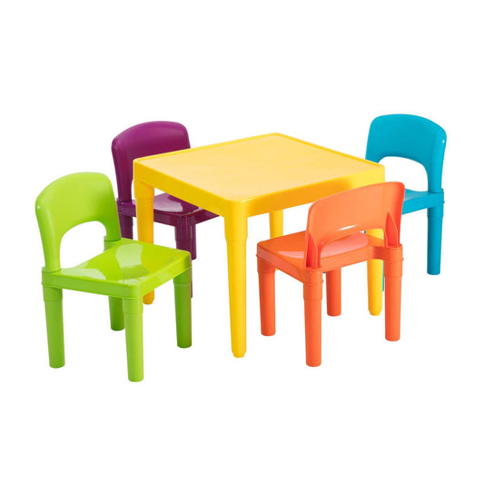 Kids Plastic 5 Piece Table & Chairs Set