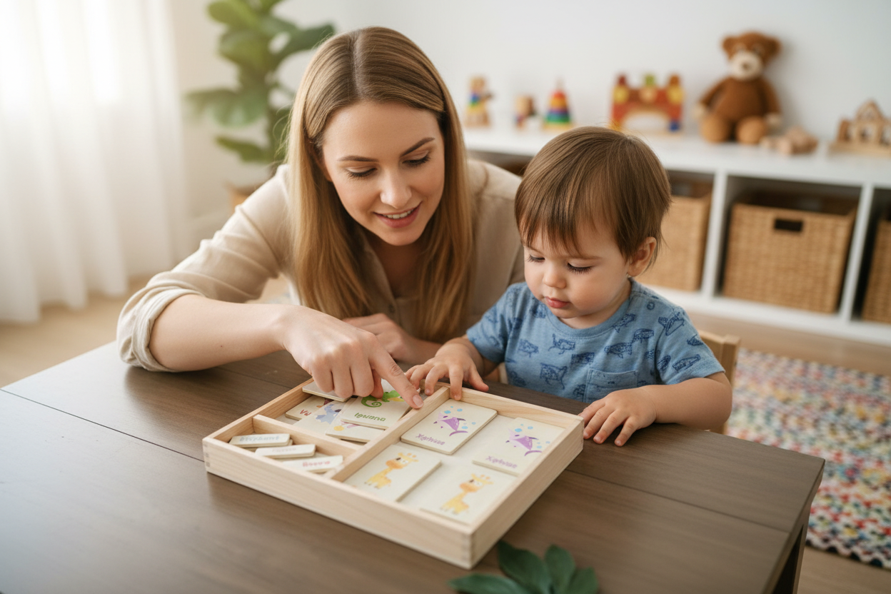 Montessori Language Card Tray — Organised Learning