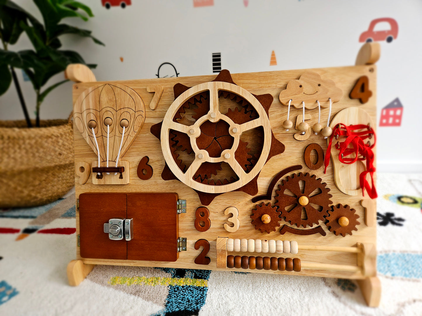 Montessori Busy Board — 20-Activity Sensory Play Panel