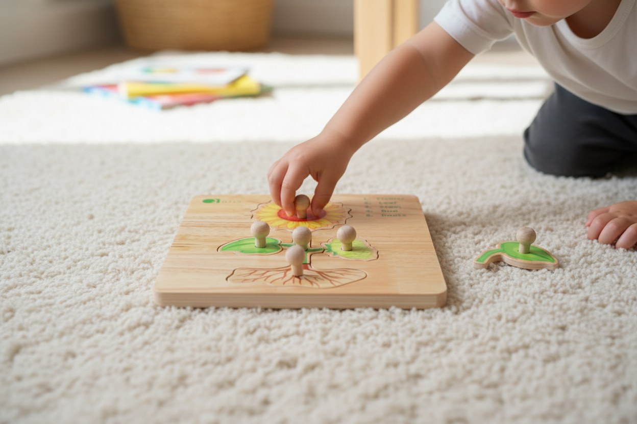 Montessori Parts of a Flower Puzzle — Bloom & Learn