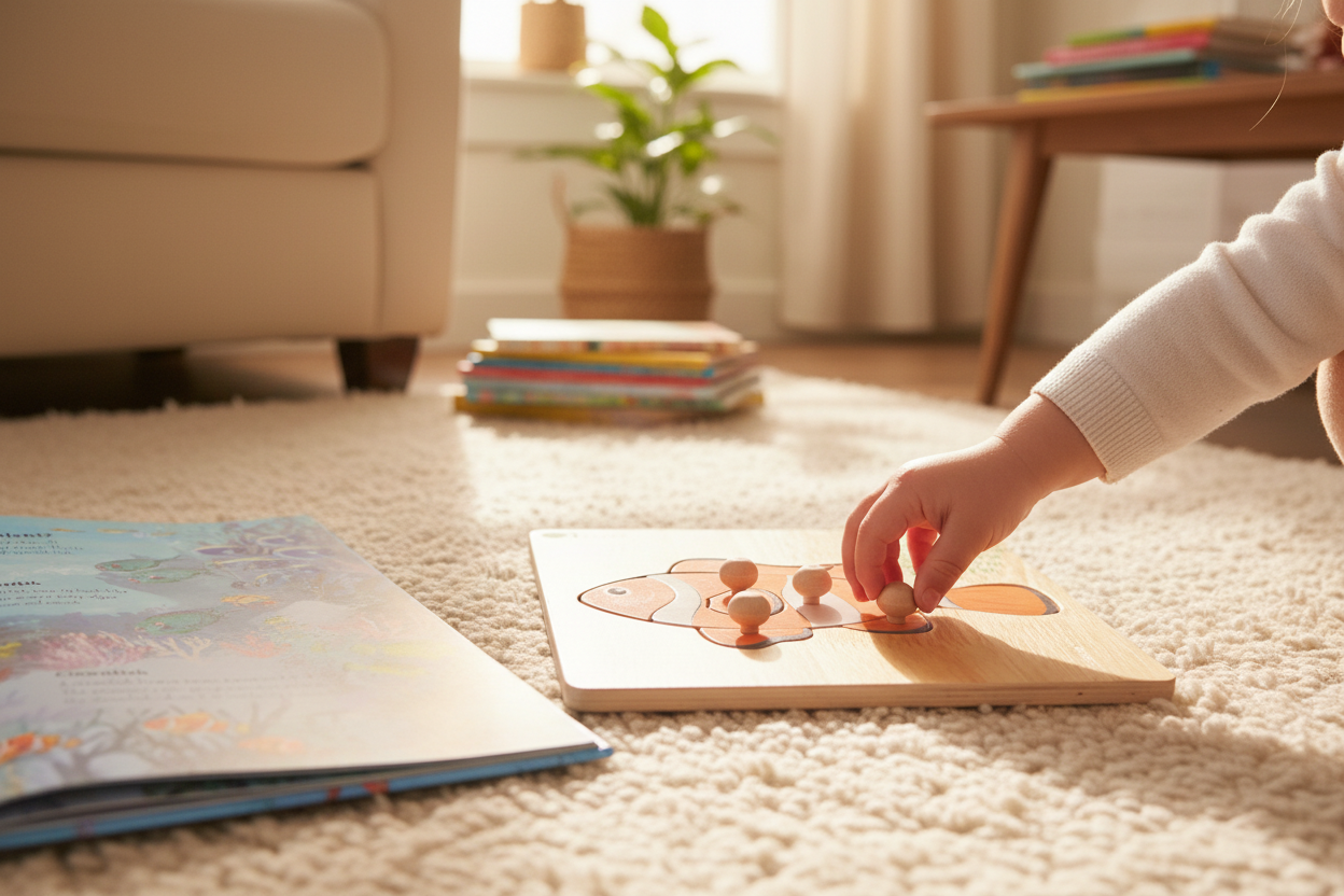 Montessori Fish Knob Puzzle — Ocean Friends