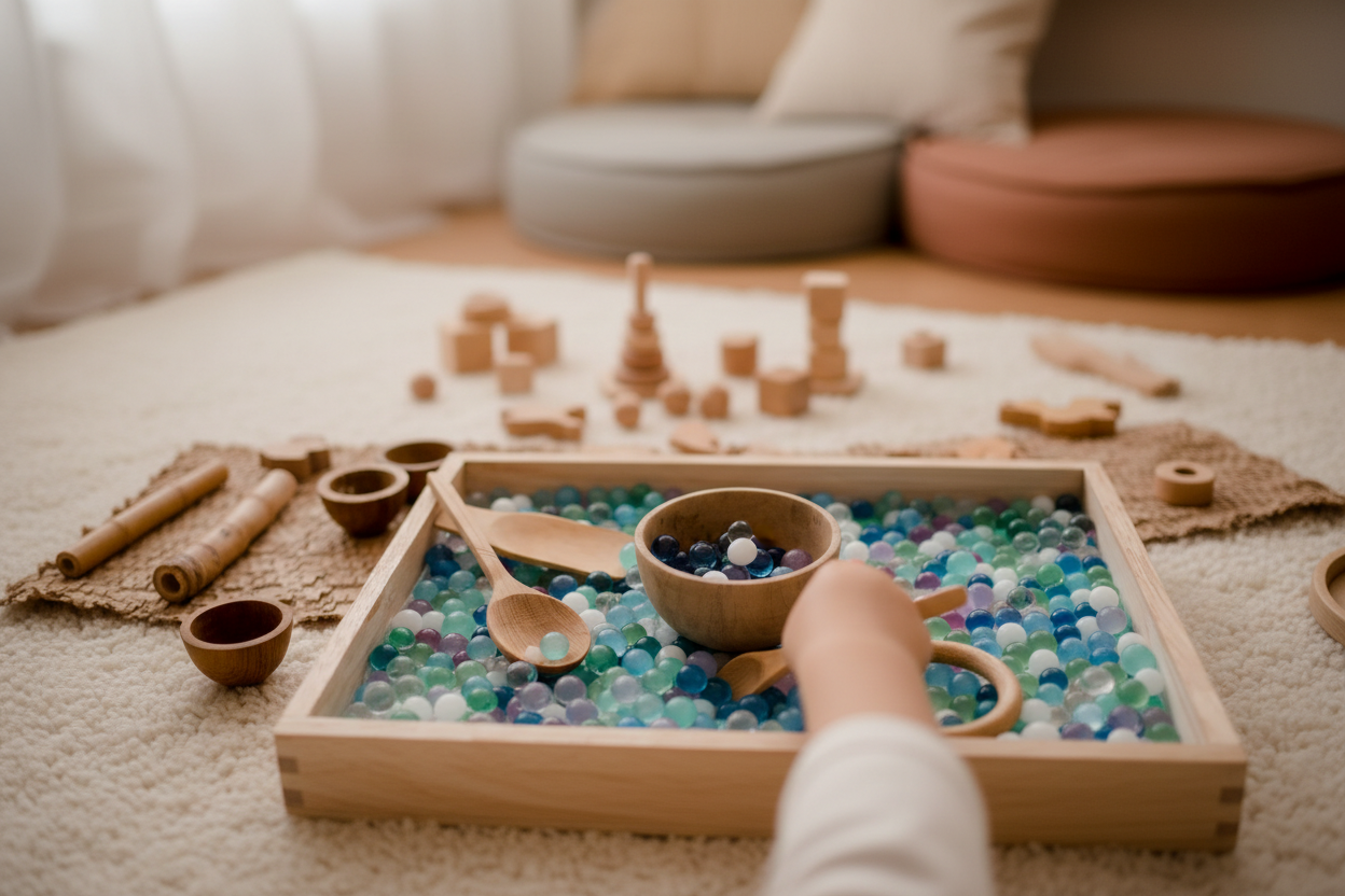 Montessori Writing Sand Tray — First Letters & Marks