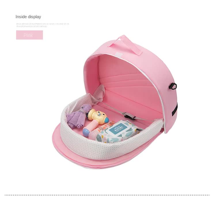 Multi Purpose Baby Bed and Diaper Backpack - Grey